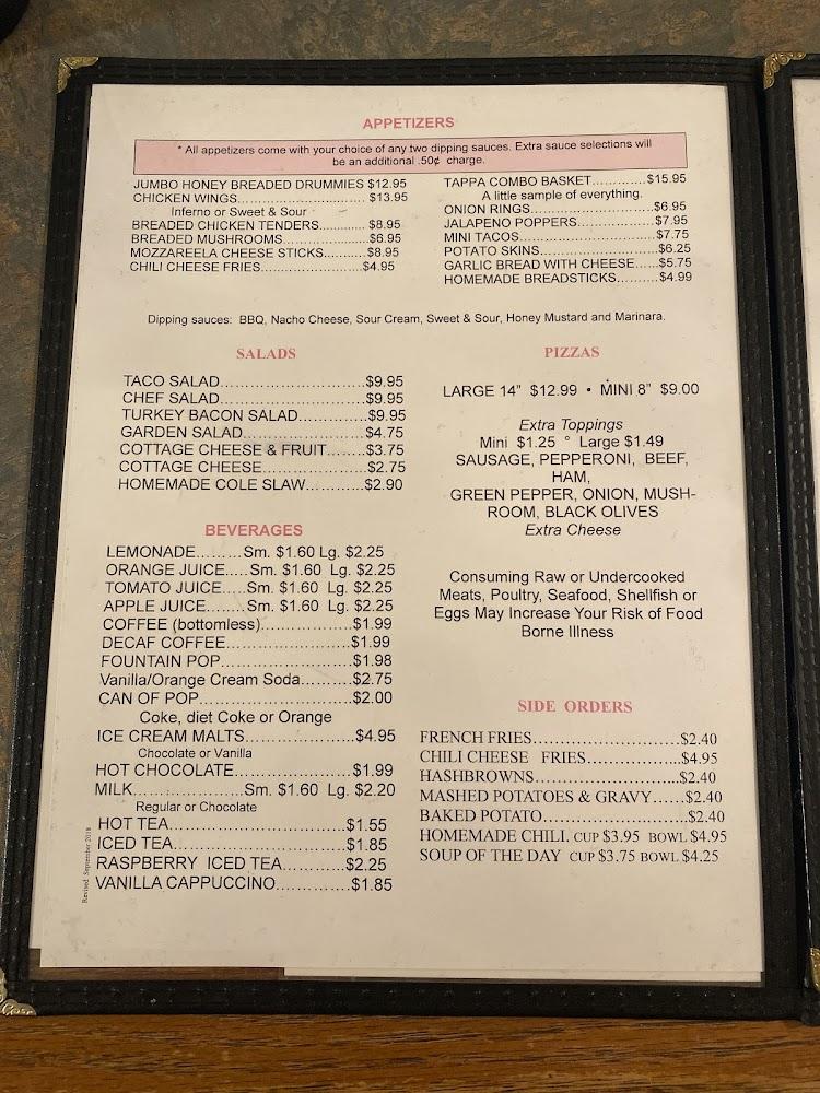 Tappa Keg Inn Menu image 1